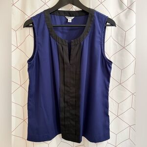 Calvin Klein Blue and Black Sleeveless Blouse
